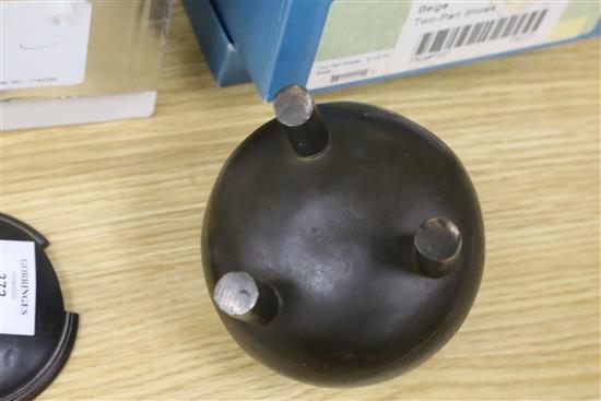A Chinese bronze censer and a vase